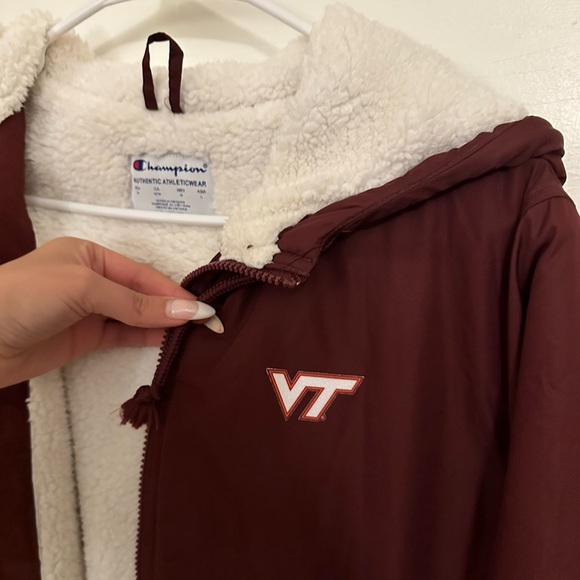 Virginia Tech Men's Sherpa Lined Stadium Jacket by Champion - Picture 3 of 10